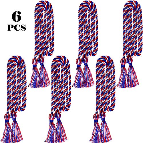 6 Pieces Honor Cord Graduation Cord with Tassel Braided Grad Days Honor Cords