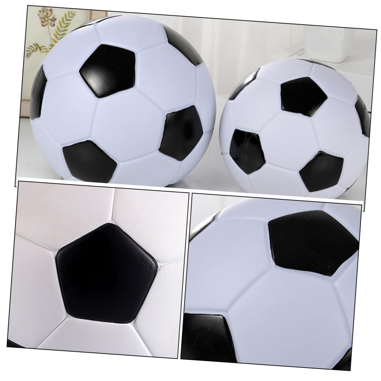 BESPORTBLE 2pezzi Pallone da Calcio Salvadanaio in Vinile Salvadanaio Domestico Forma di Palla da Calcio Contenitori per Monete Decorazioni per Casa