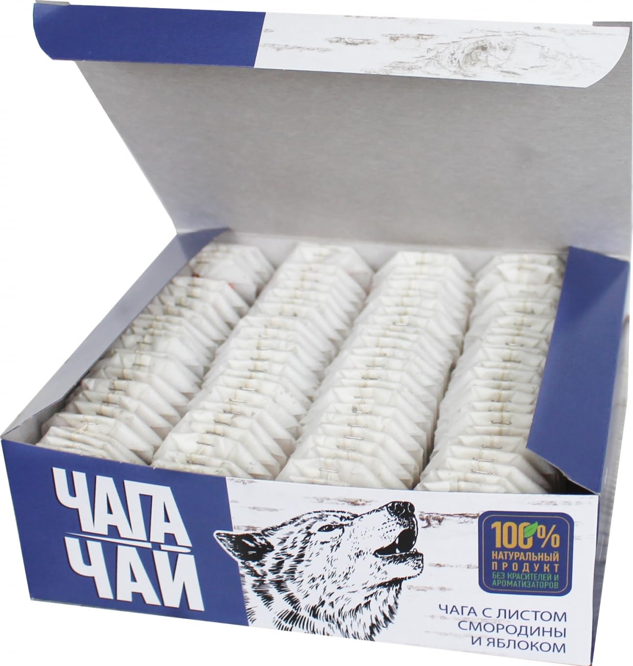 Imported Russian Birch Chaga Tea Drink with Currant Leaf & Apple "Voice of the North" Filter Bags, 100 * 1.5g/ 5.29oz