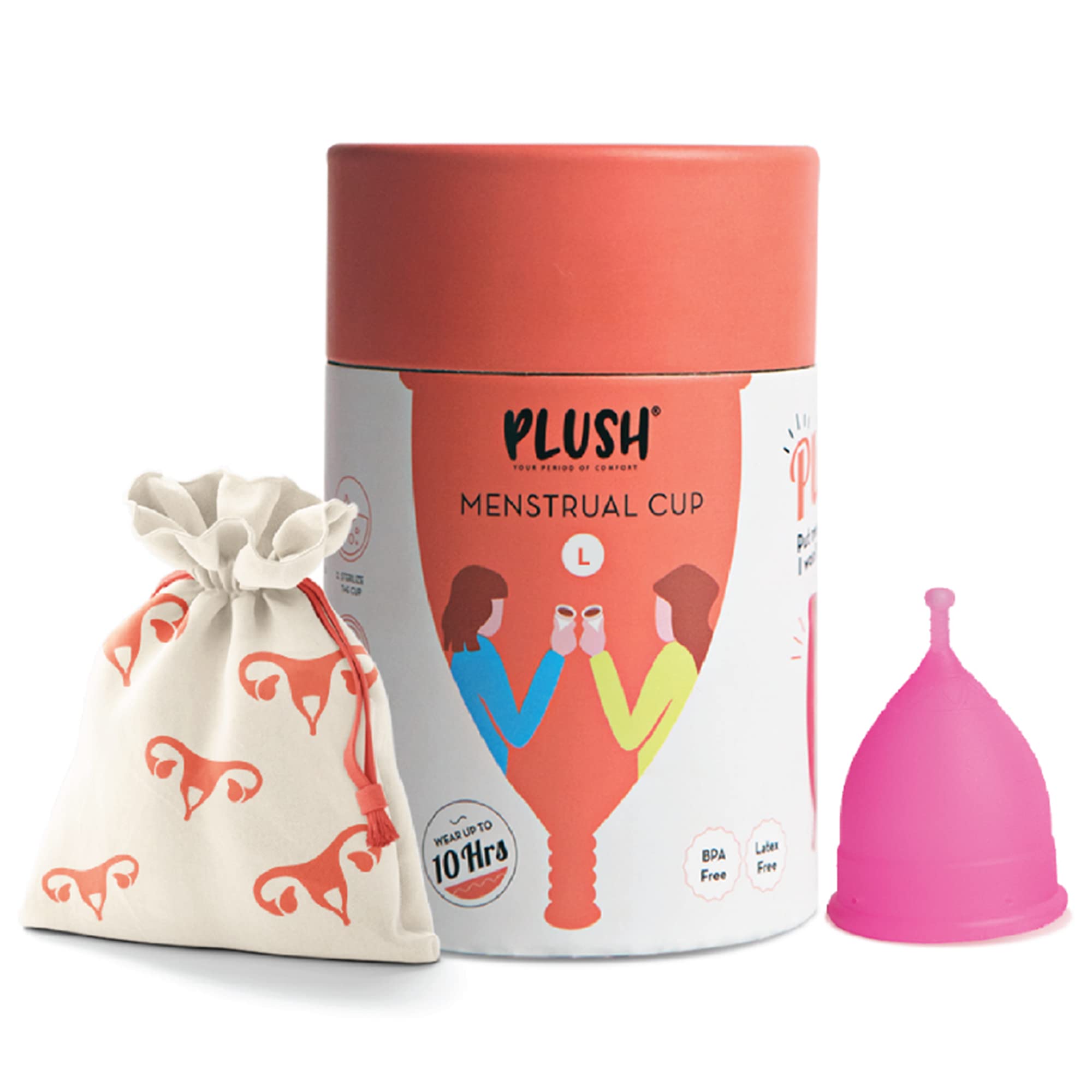 Buy Plush Resuable Menstrual Cup for Women with Stem for Easy Removal