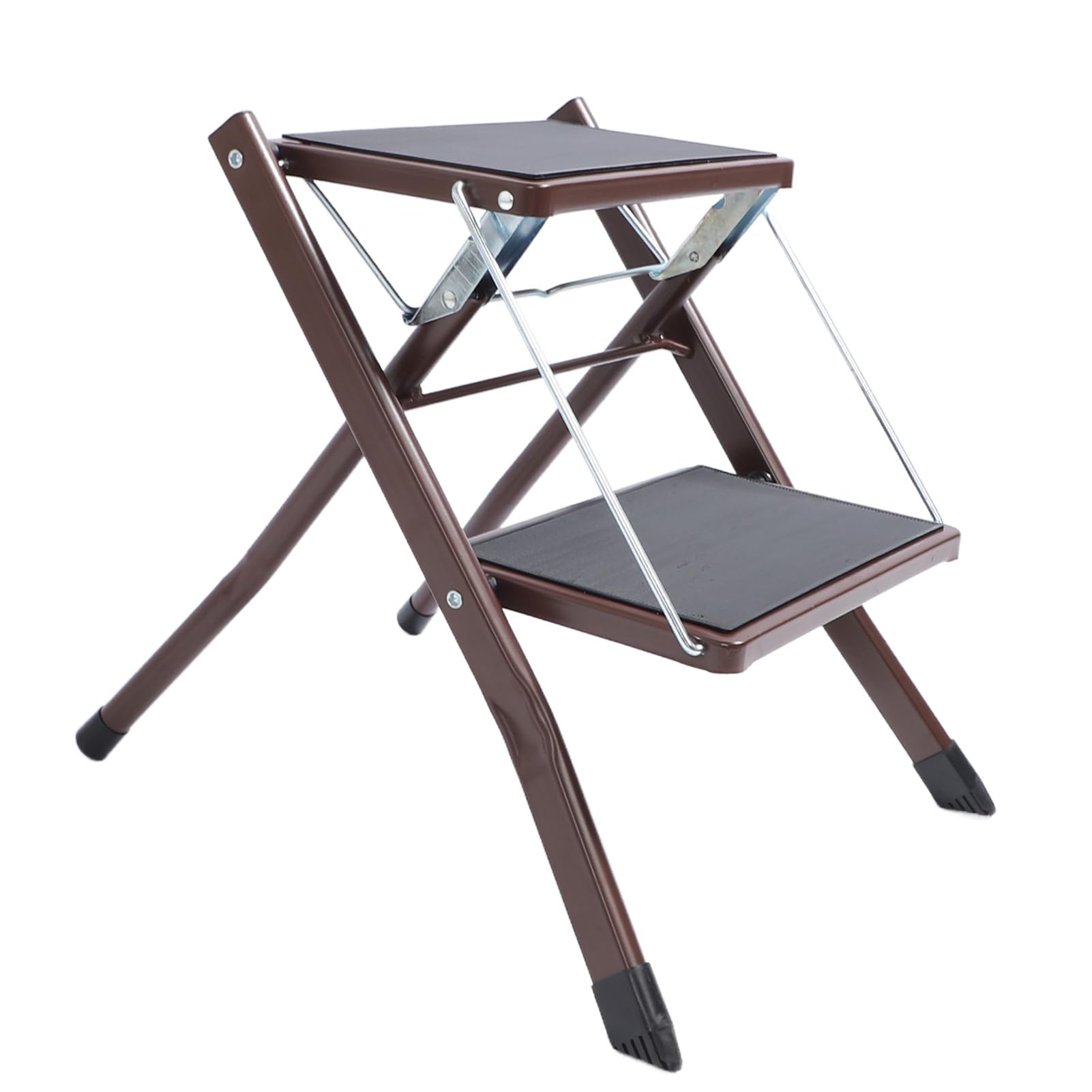 lyrlody Escalera de 2 Escalones Taburete Plegable con Pedal Ancho Antideslizante Capacidad de 264.6 LB Placa de Hierro con Pintura Brillante para Cocina, Baño, Gabinete, de Zapatos para Adultos