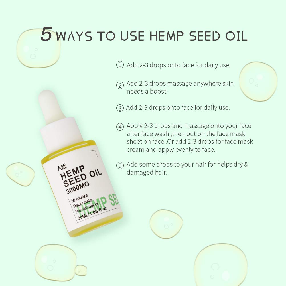 Face HempSeed Oil, Natural Moisturizing Facial Oil, Remove Wrinkles, Dryness, Rough Skin, Anti Aging Skin Care Glow Oil for Face, Neck and Eye, 1.06oz : Beauty & Personal Care