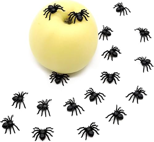 Miniatura 4 de LEKAI 200 mini arañas negras falsas de plástico realistas para el hogar y fiesta