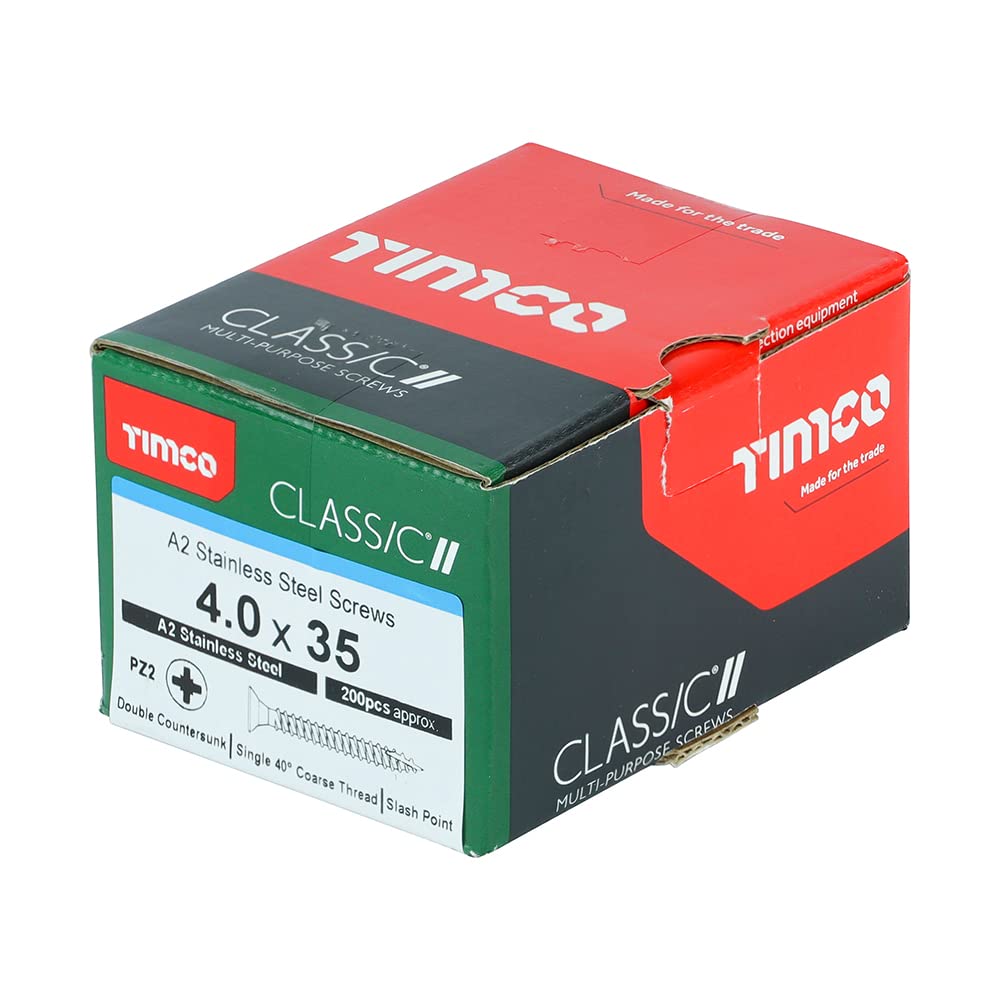 TIMco 40035CLASS - Pz2 Csk A2 Acero Inoxidable Clásico Tornillo