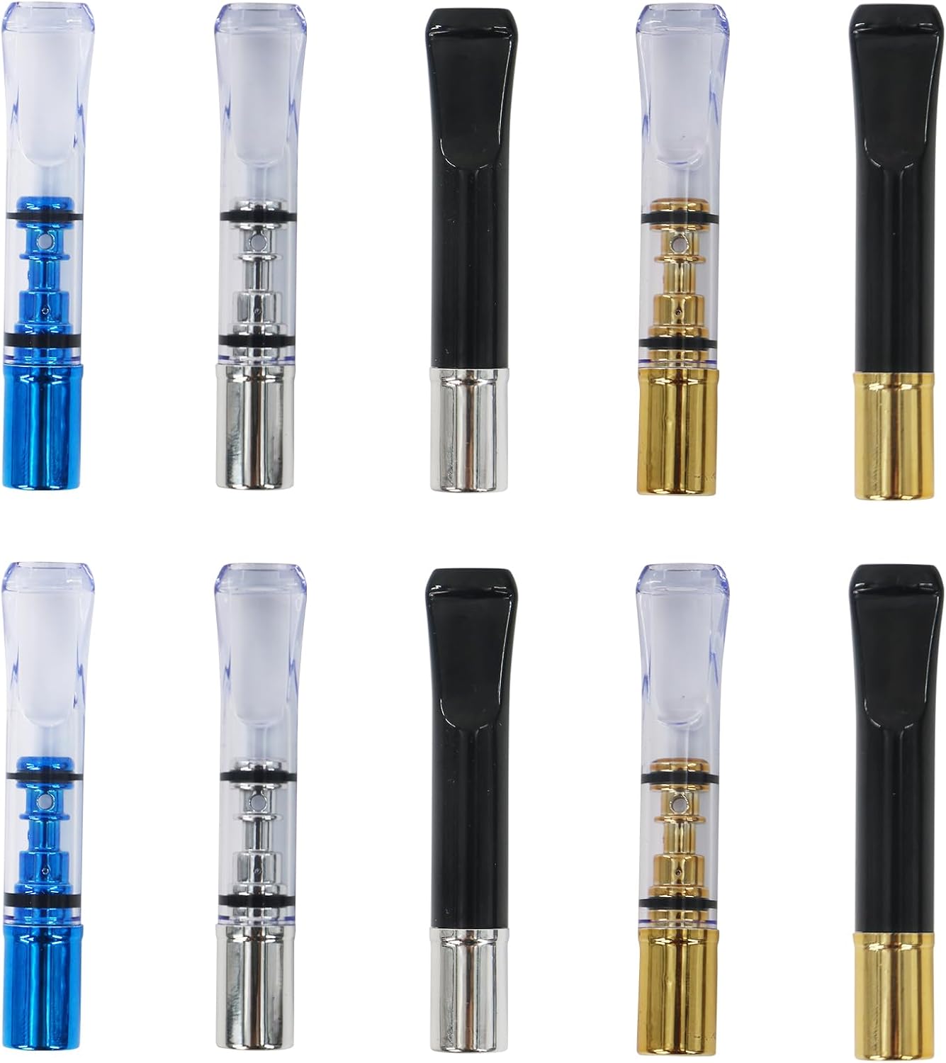 Cigarette Filters Mirror Plating 10pcs Microporous Filter Cigarette Holder