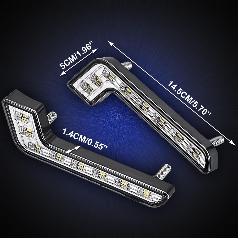 KATUR 12V Bianco DRL Luci Diurne Fendinebbia Anteriori, 2 Pezzi