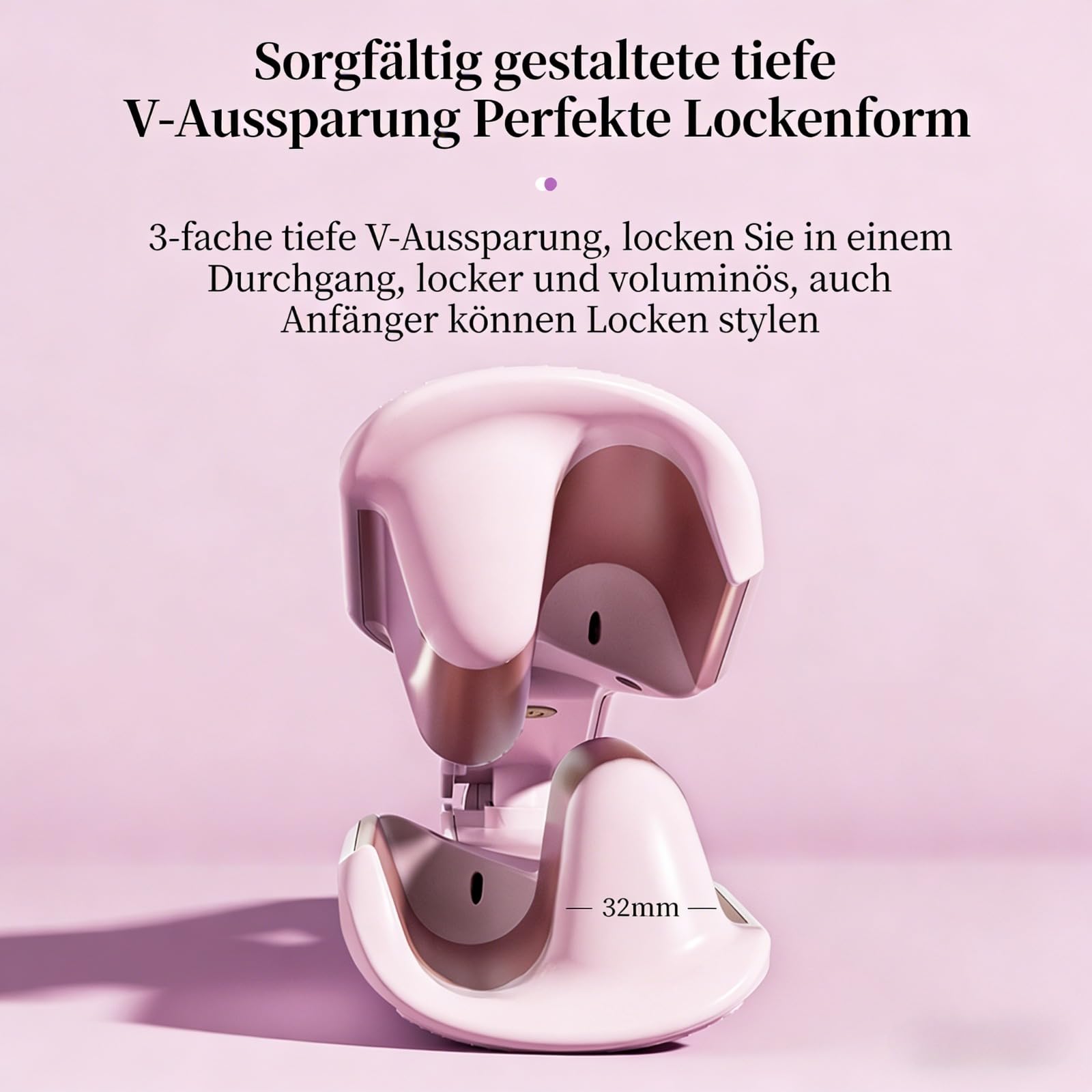 Mybley Wavy Pro – Welleneisen mit 80 Mio. Ionen, Keramikbeschichtung, 11 Temperaturen (130-230°C) für langanhaltende Wellen (Lila)