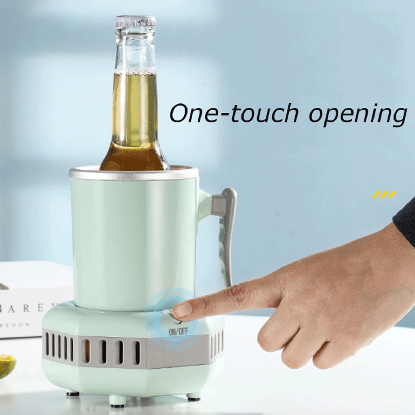 Fbite Portable Refrigerator,420ml Portable Cooler,Portable Electric Cooler,Multipurpose Mini Cooler,Portable Cooler Electric For Cooled Beer, Yogurt, Juice, Soda, Milk, Wine,Pink on Fridge.com - View 2