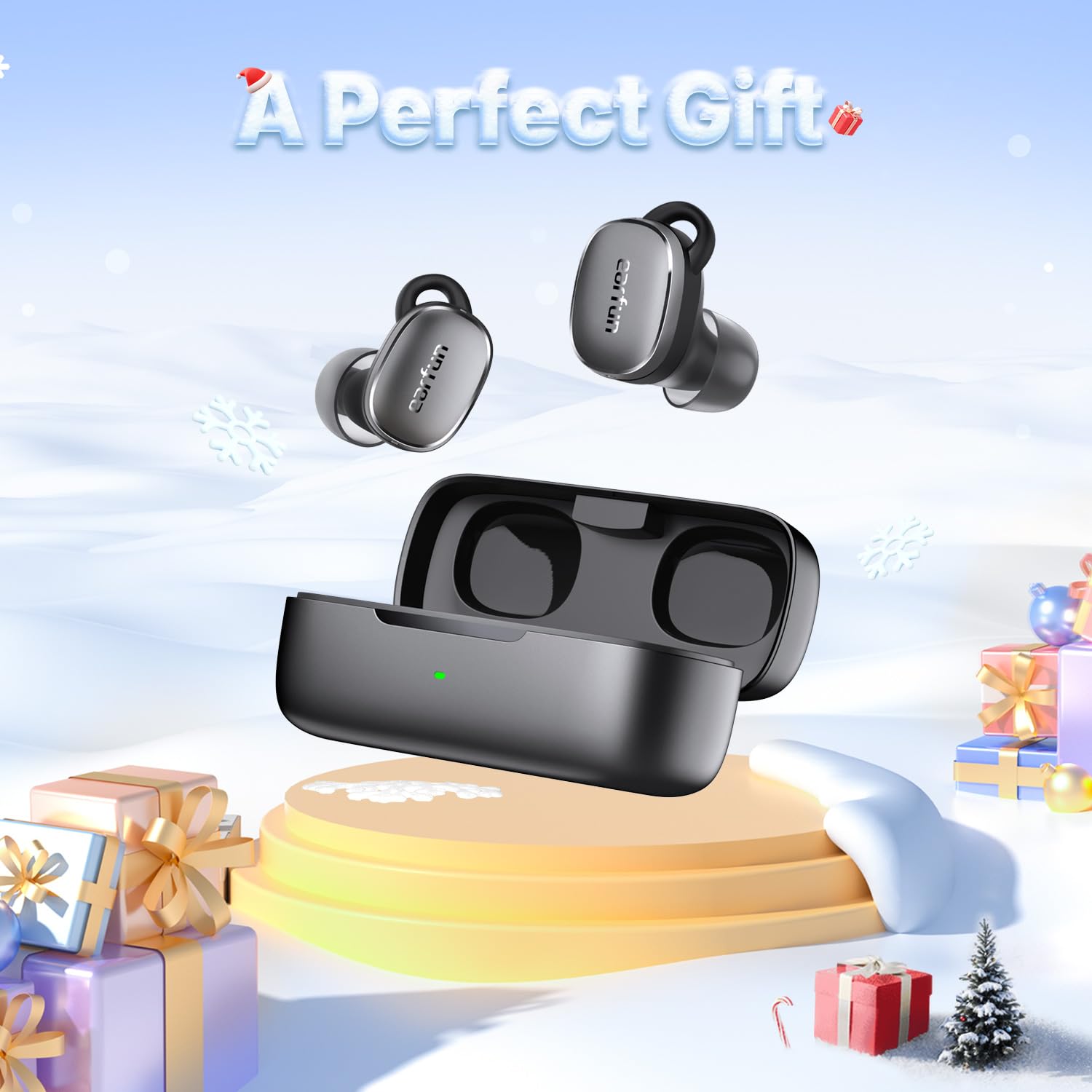EarFun Free Pro 3 Cuffie Auricolari Wireless con Cancellazione del Rumore Suono Hi-Res, Snapdragon Sound con Qualcomm aptX™ Adaptive, 6 Microfoni ENC, Connessione Multipoint, Ricarica Wireless, Nero