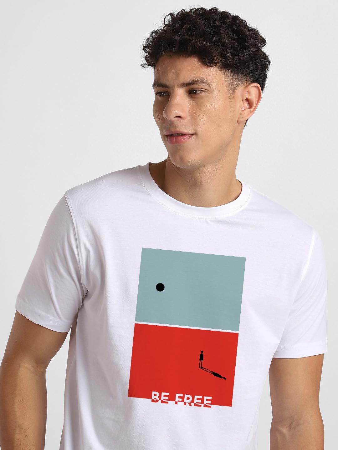 NOBERO Combo de camiseta de algodón con estampado gráfico de ajuste regular para hombre (paquete de 2)