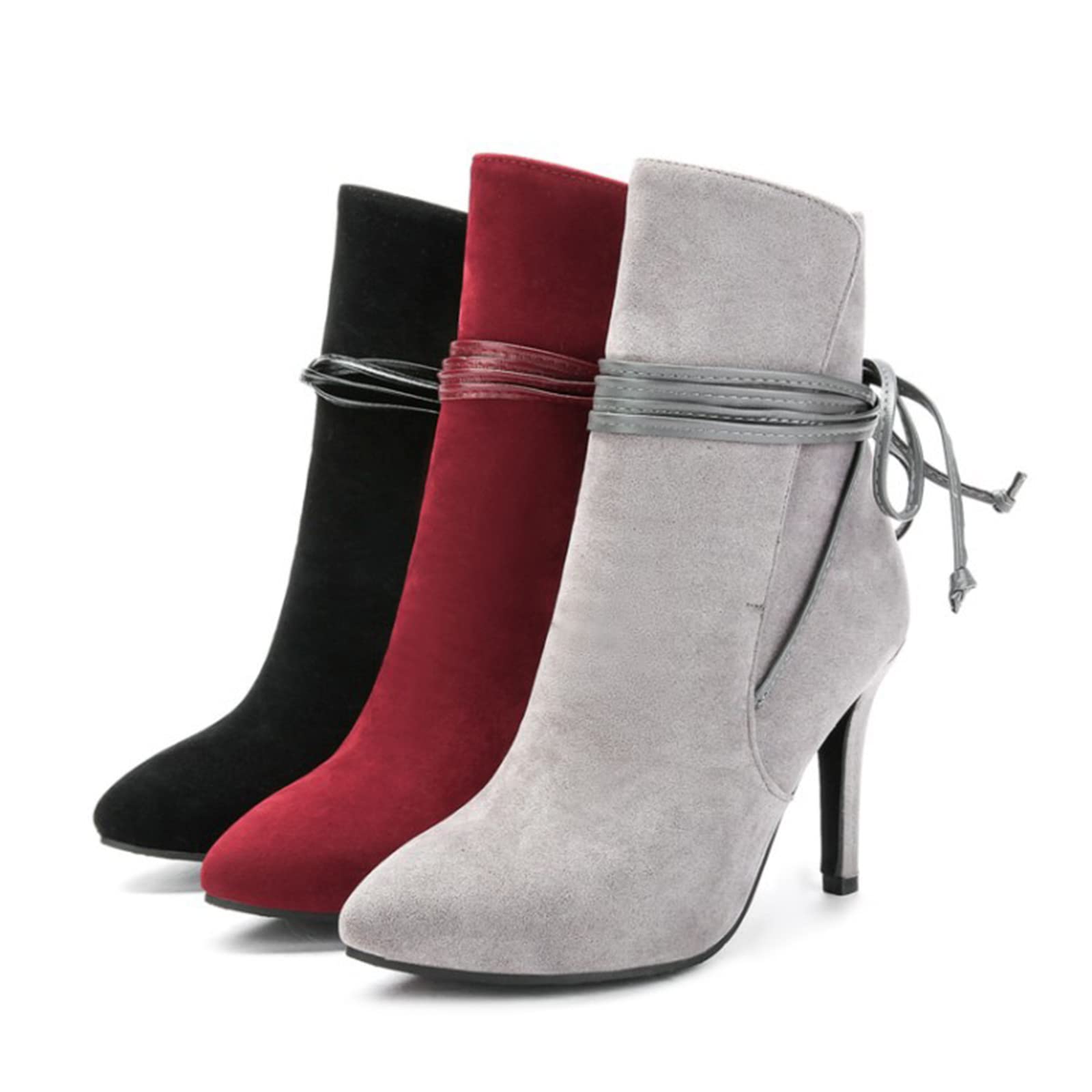 9CM/3.54 in Pelle Scamosciata Sexy Punta A Punta Stiletto Versatile Elegante Stivaletti Tacco Alto E Stivaletti Pole Dance Stivali