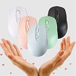 BT Mouse, 2.4G USB Computer Mouse with 3-Level Adjustable 1600DPI, BT5.0 2.4G Dual Mode PC Mouse Quiet Rechargeable for Phone Laptop PC (Green)