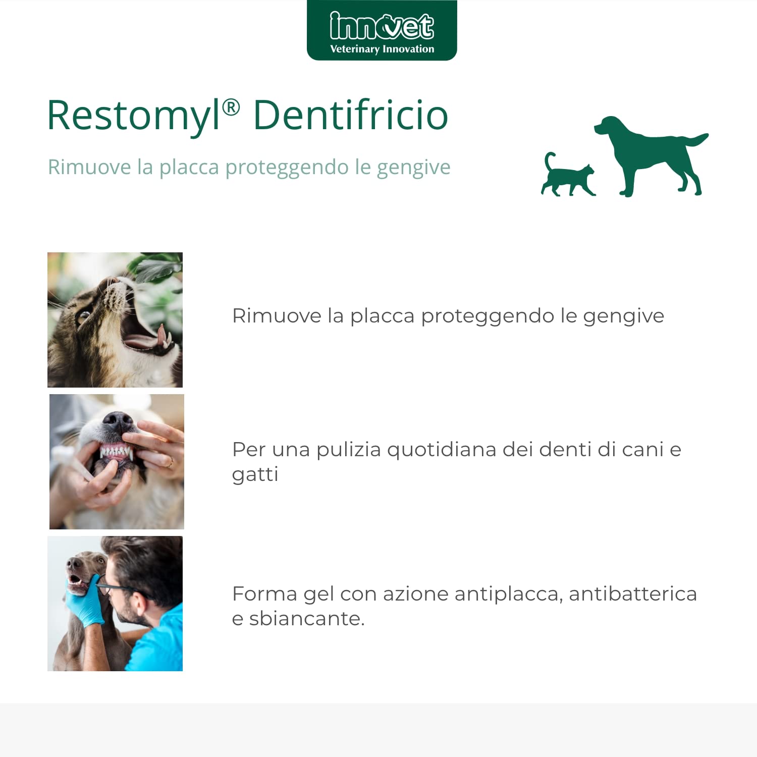 Restomyl Dentifricio per Cani e Gatti 50 ml - Rimuove Placca e Protegge Gengive