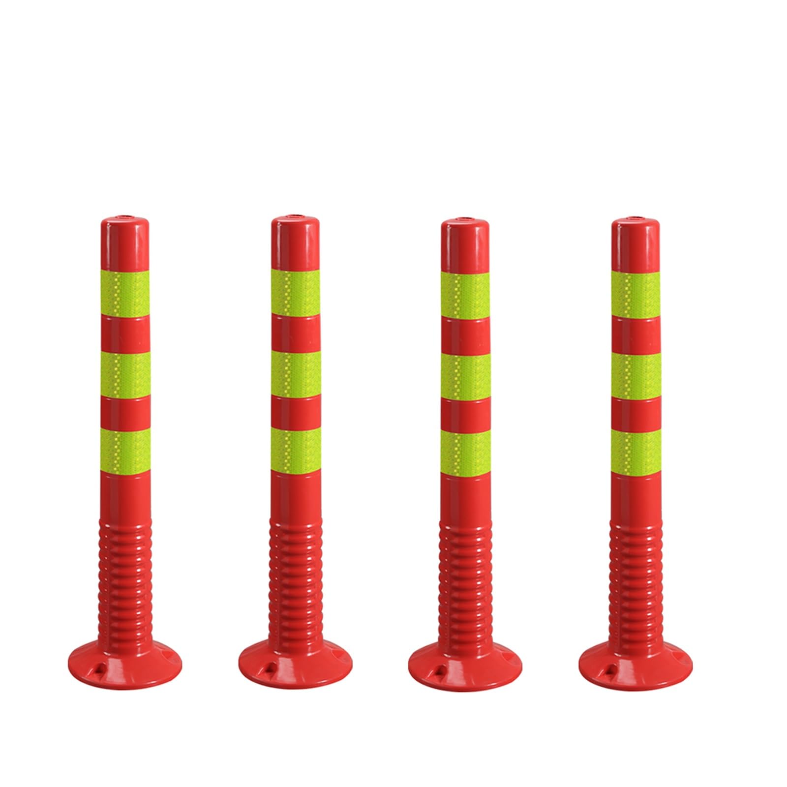 DUANHOZ parking bollards，，Reflective Traffic Safety Bollards, Portable Channelizer Posts for Construction Sites & Crowd Control, Red & White Color, 2-Pack Red & Yellow, Durable T