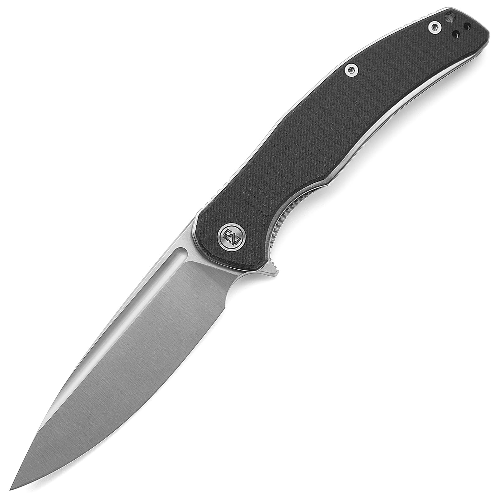 M Miguron Velona Flipper Folding Knife 4.03" Satin 14c28n Blade Black Micarta Handle With Titanium Pocket Clip Camping Hiking Pocket Knife MGR-8003MWBK