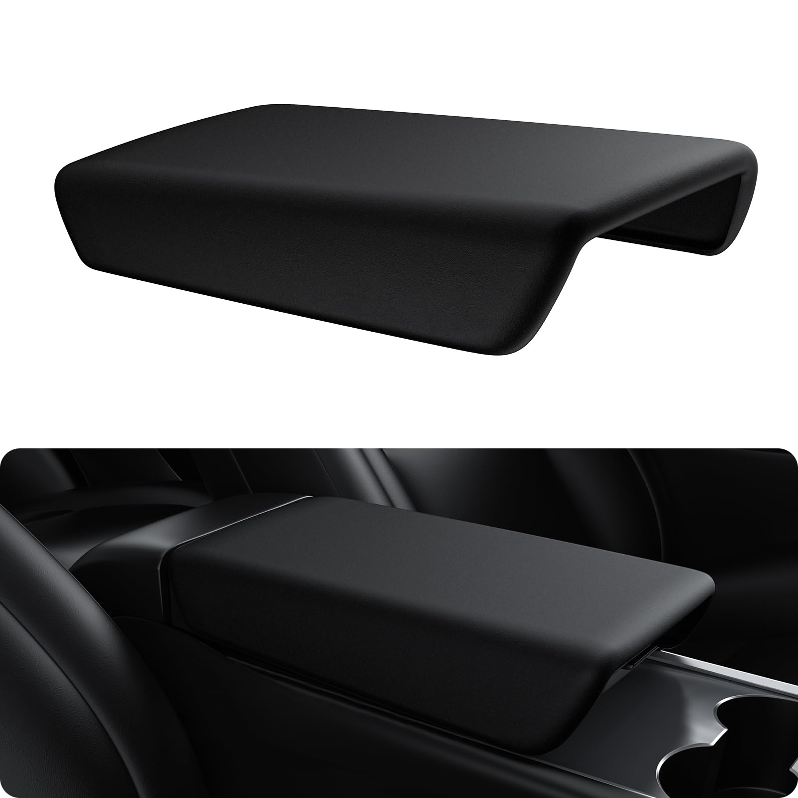 BASENOR Tesla 2020-2024 Model Y 2017-2023 Model 3 Copertura console centrale Copertura bracciolo in TPU Protezione antiscivolo Bracciolo Accessori interni Tesla Nero
