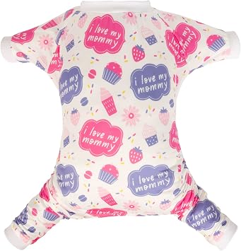 CuteBone Small Dog Pajamas Shirt Stretchy Summer Puppy Pjs Soft Cat Onesies Pet Clothes for Daily Wear DA18S