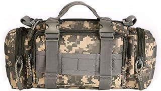 UNISTRENGH Utility 3P Military Tactical Duffle Waist Bags MOLLE Assault Shoulder Backpack Multifunction EDC Pouches Heavy Duty Fanny Packs (ACU camouflage)