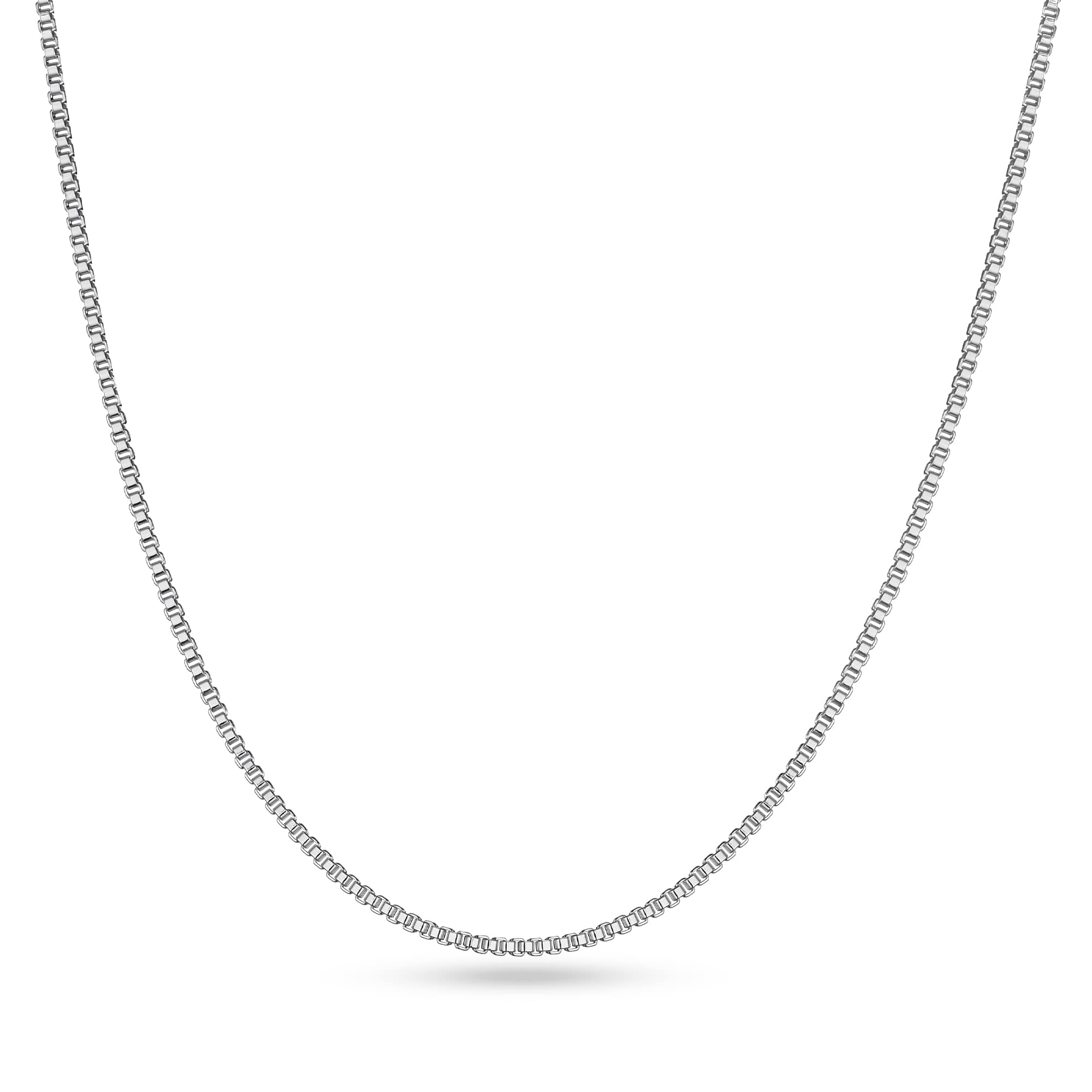 925 Sterling Silver Clasp Box Chain Necklace for Men 2.5mm Silver Chain Necklace for Men 16, 18, 20, 22, 24, 26, 30 Inches
