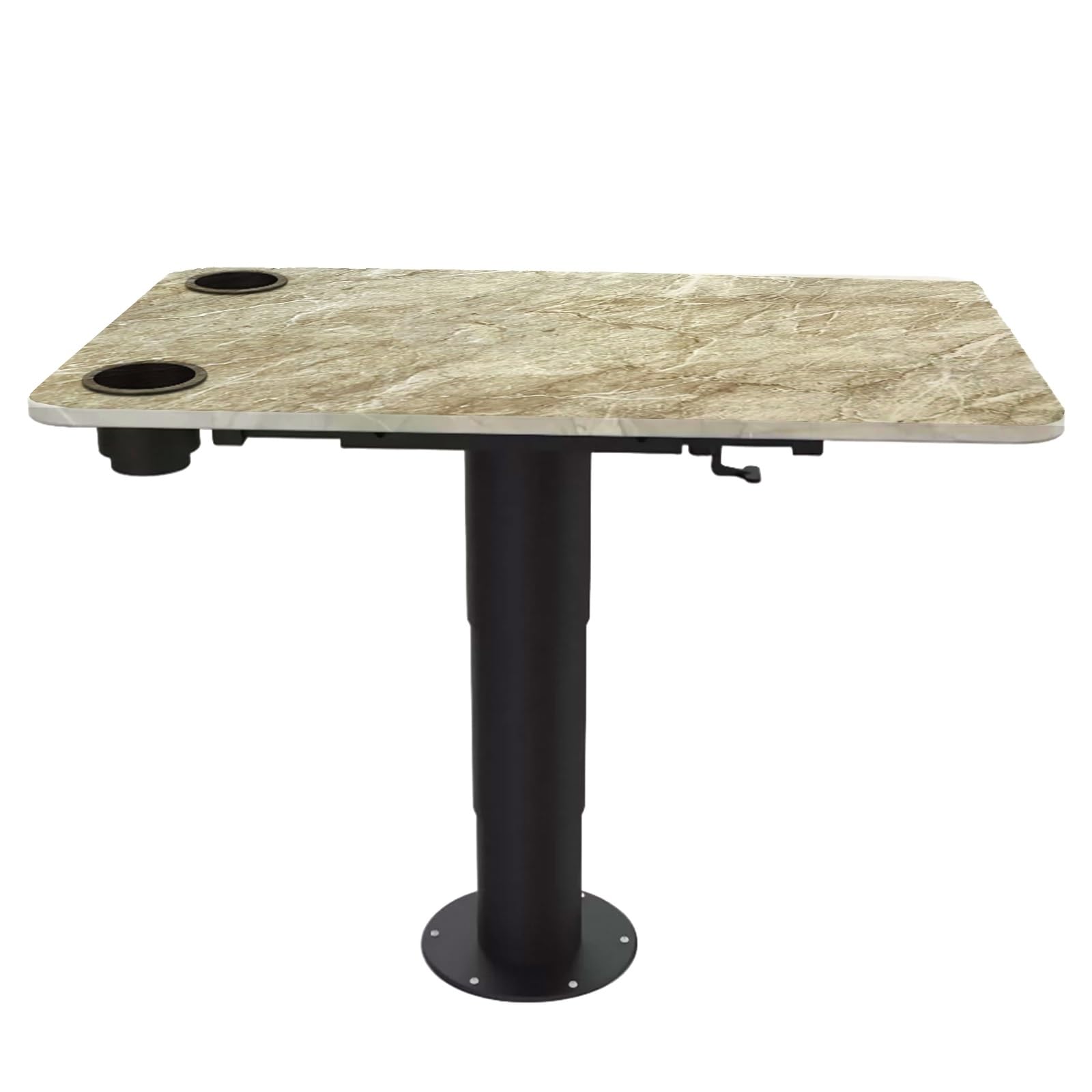Tavolo Camper, Tavolo Barca Con Sollevamento Pneumatico, Piano In Legno Massello 40x80cm, Altezza 35-73cm