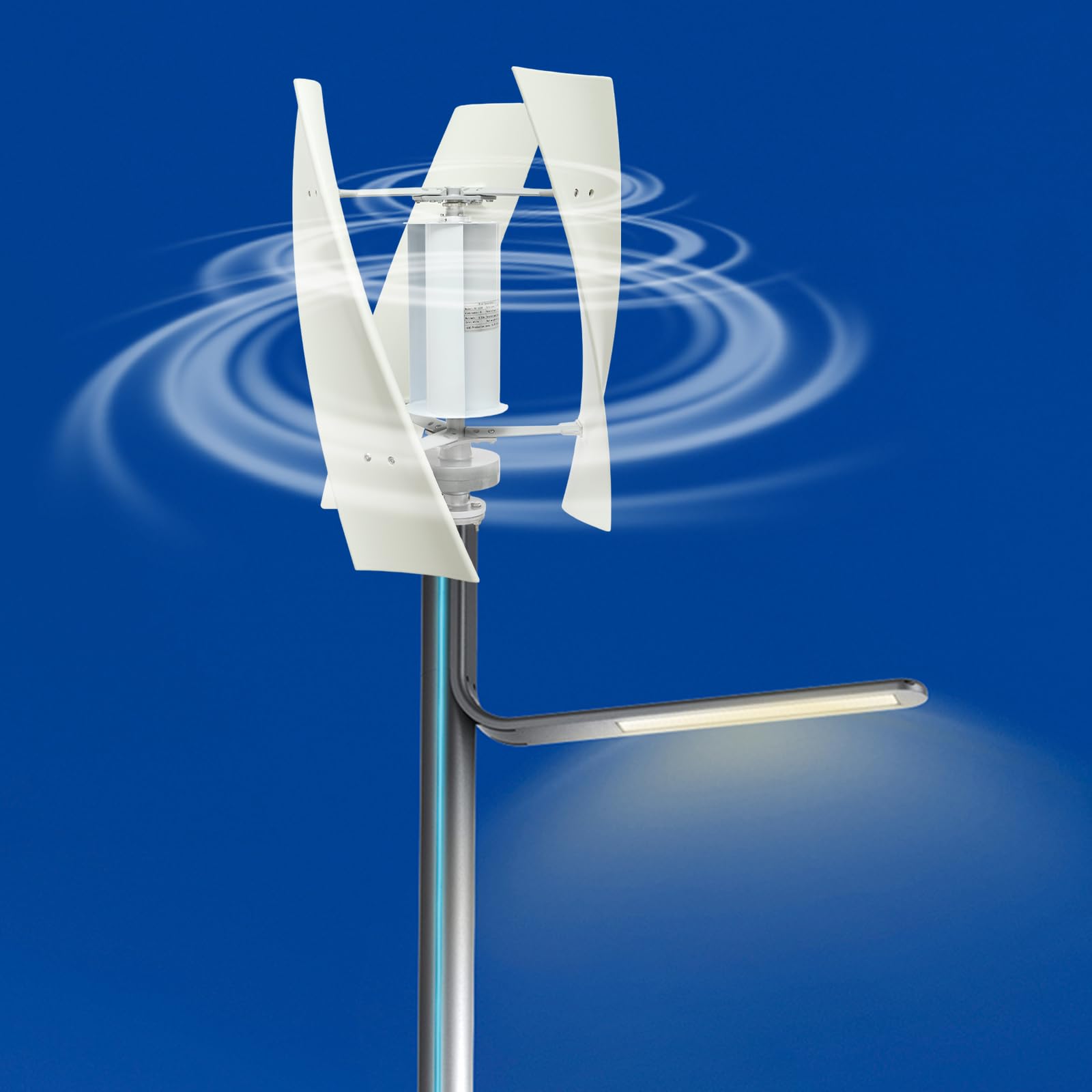 Vertikale Windkraftanlage 100 W mit 3 Blättern, Hilfsrad, hohe Umwandlungsrate für Brücken, Wohnwagen, Boote (24 V)