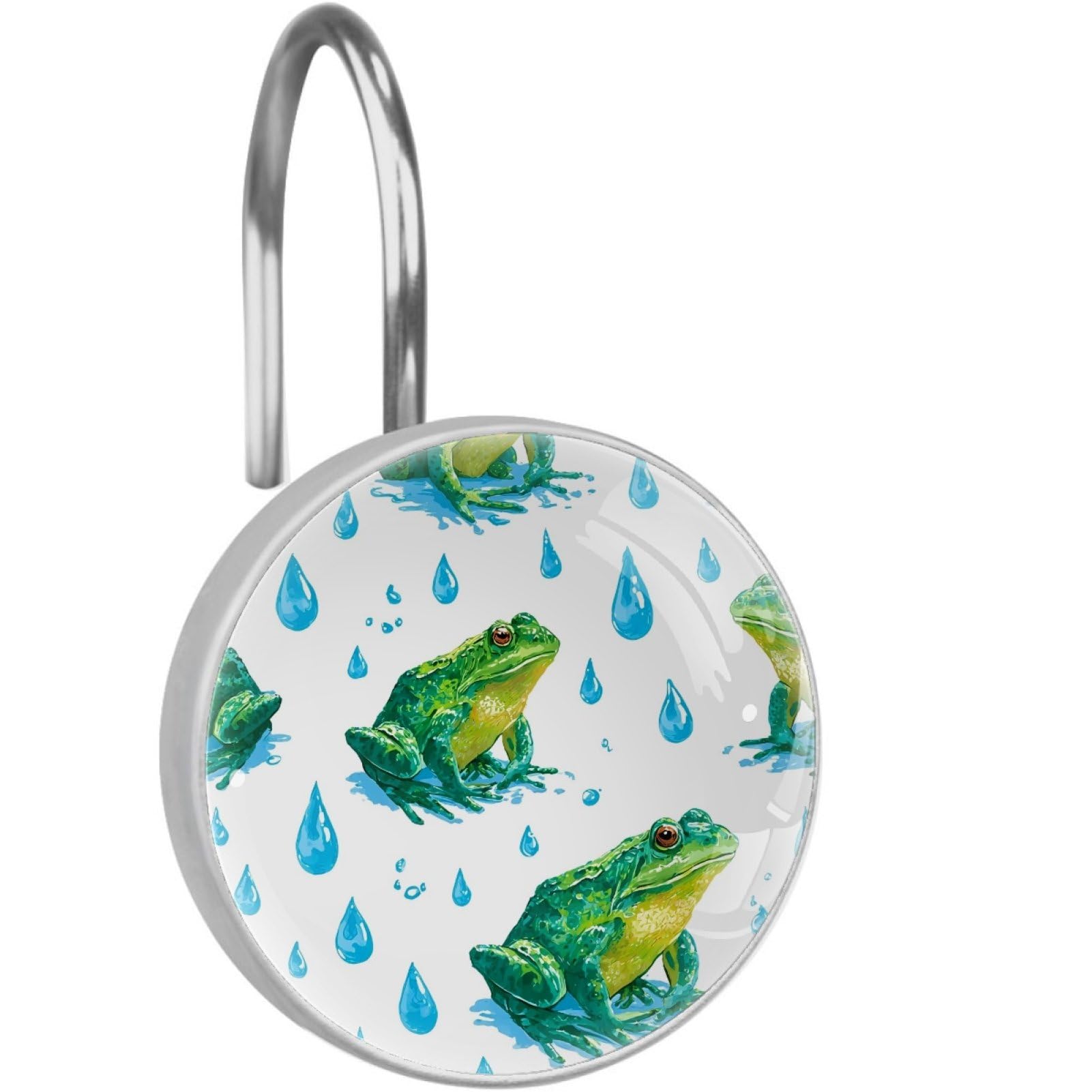 VAPOKF Shower Curtain Hooks, 12PCS Frog Print Shower Curtain Hook for Bathroom Decors Home Bedroom