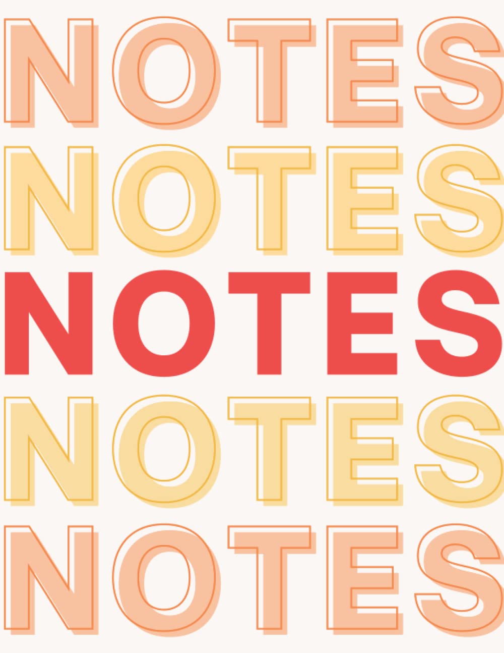 Notes: Red, Yellow, Orange Notes Notebooks | Lined Paperback Composition Notebook for Women and Girls | Large – 8.5x11 inches | 100 pages