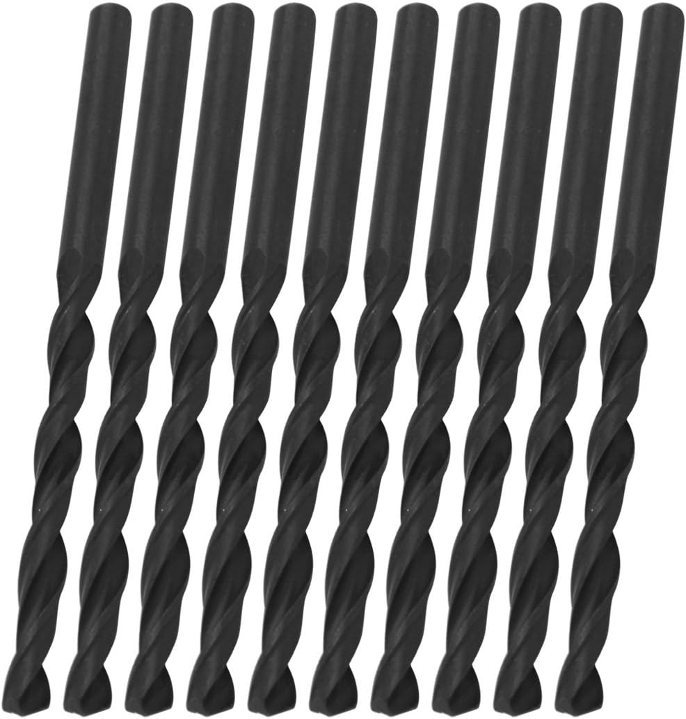 10 Pcs 5.1mm Drilling Diameter Straight Shank HSS Twist Drill Bits Long Length Drill Bits