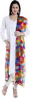 DUPATTA BAZAAR Women's Multicoloured Printed Chiffon Dupatta