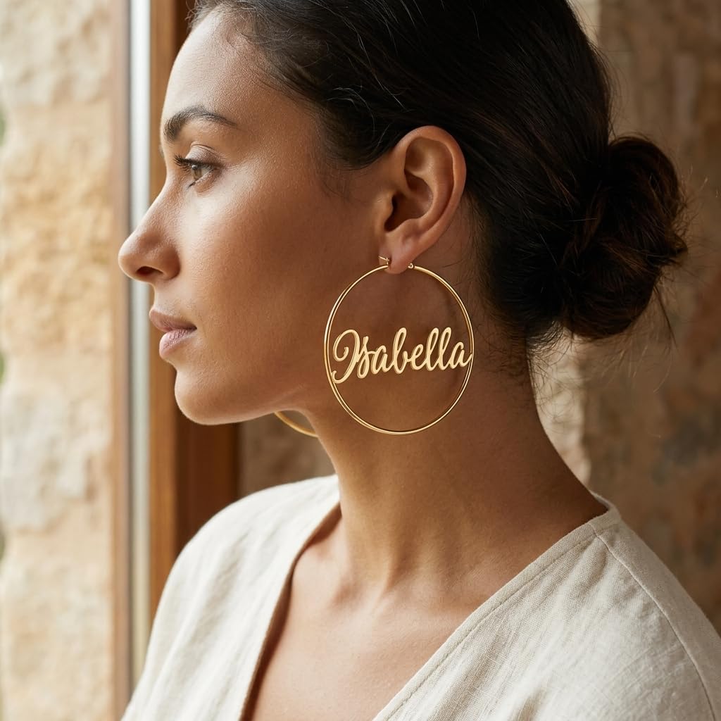 Custom Name Stud Earrings for Women, Dainty Personalized Gift image 5
