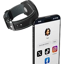 Digital Business Card NFC Watch Band Bicolor Silicone Strap, Smart NFC Wristband for Men and Women, Instant App-Free Sharing Compatible with iPhone & Android,20-24mm