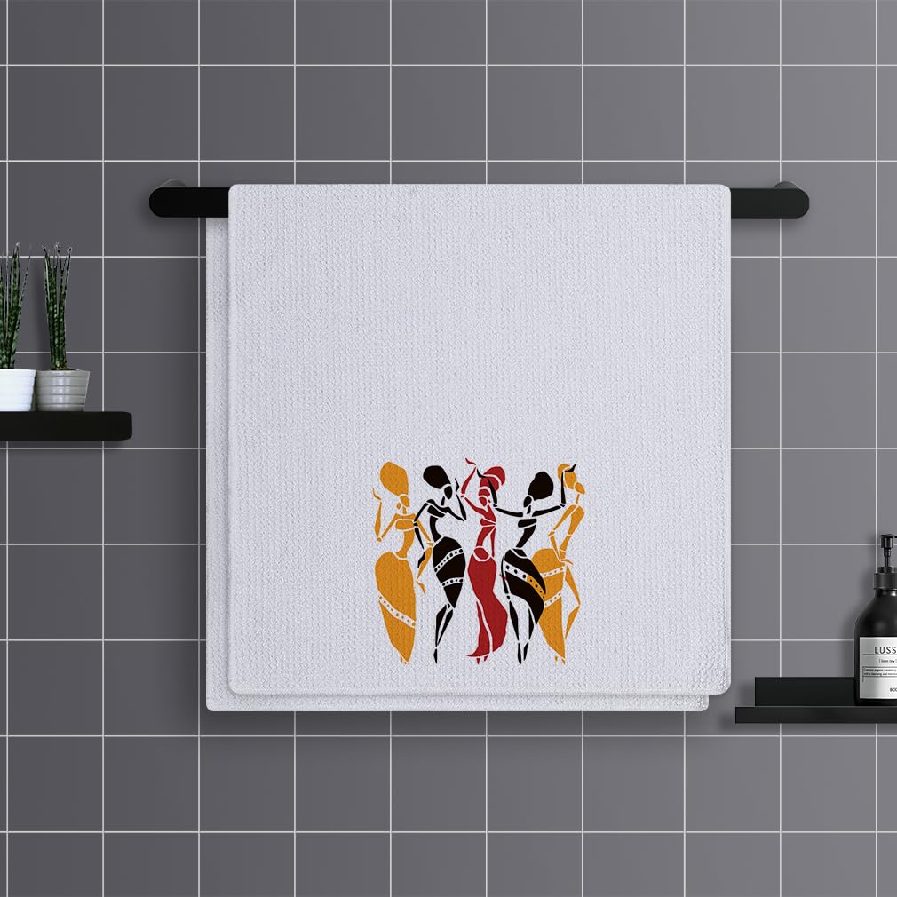 Trapos Cocina Negro Rojo África Paños de Cocina Suaves y Absorbentes Paños Cocina Reutilizables Trapos de Cocina para Secar Toallas Lavable Toallas de Barra Juego de 4 (40x60cm)