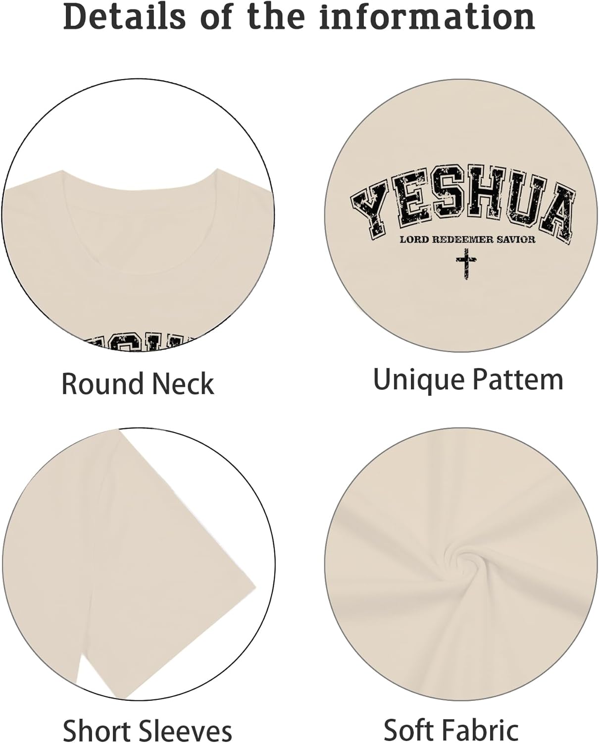 Christian Shirts for Women Oversized YHWH Graphic Shirt Jesus Faith Inspirational Casual Tee Tops - Image 4