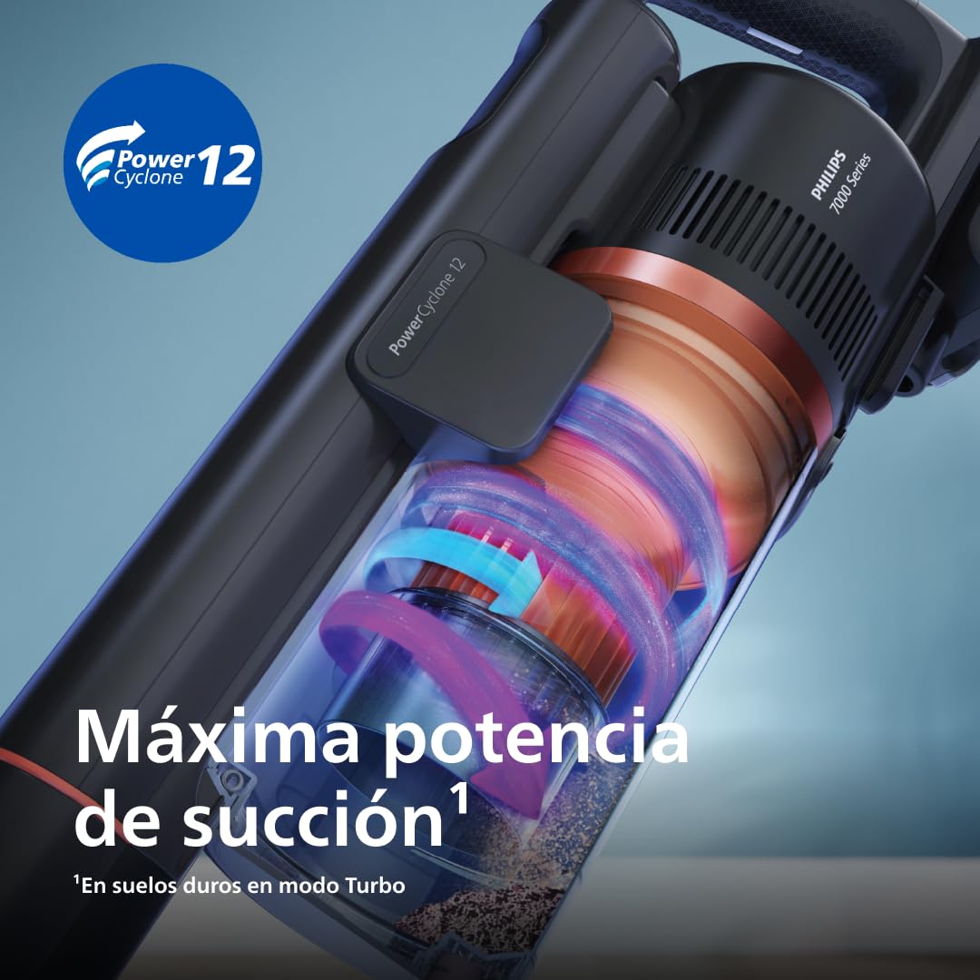 Philips Aspiradora Sin Cable Serie 8000 Pet, Aspiración Superior, 80 Min de Autonomía, Reconocimiento de Suelos, Smart Display, Cepillo Con Luz LED, Cepillo Pet & Aqua, Filtro Antialérgico (XC8055/01)