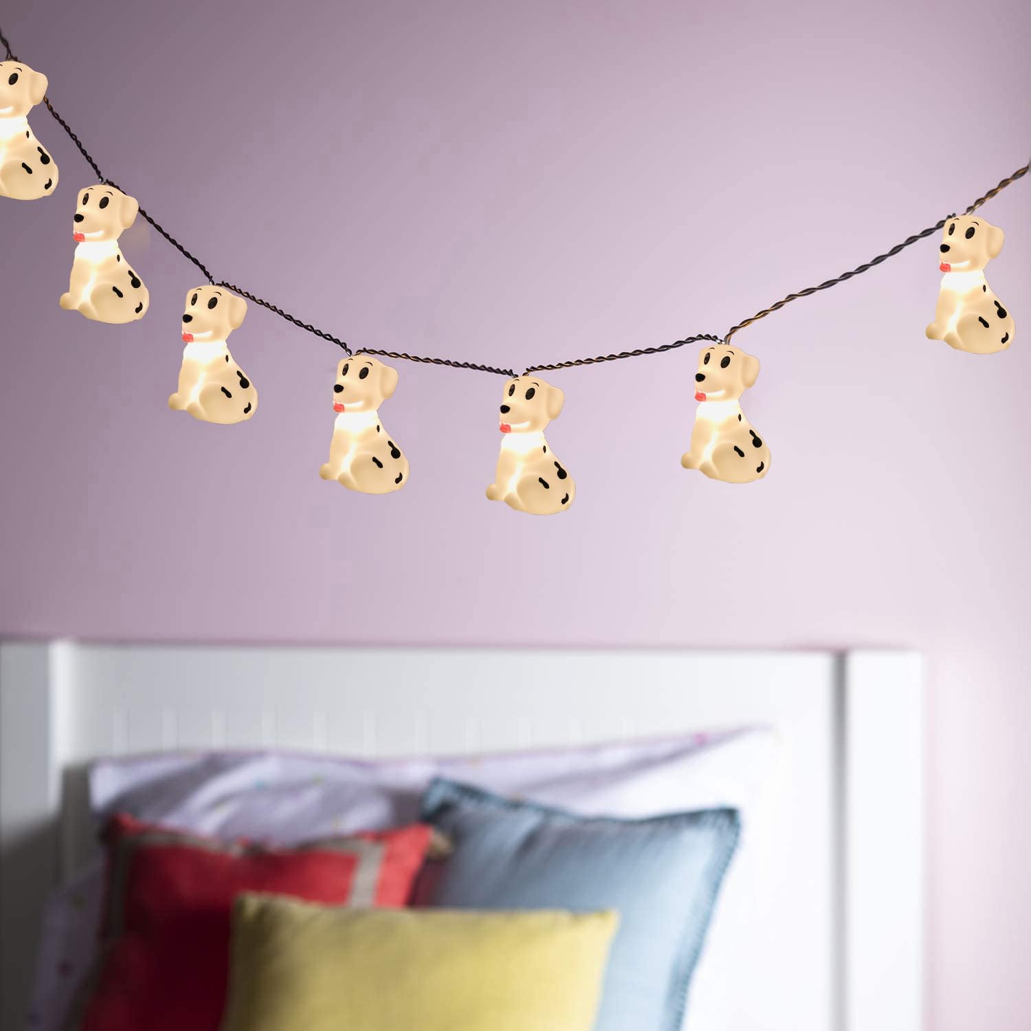 Riaxuebiy Cute Little Dog Lights,Spotted Dog String Lights 10Ft 20 LED Fairy Lights USB & Battery Operated Animal Shape Lights for Bedroom Party Wedding Xmas Tree Christmas Indoor Decoration