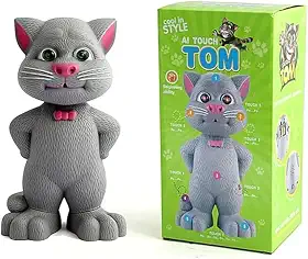 Gato Falante Interativo com Sensor de Toque – Repete Fala, Pisca os Olhos e Reage ao Toque | Brinquedo Educativo e Divertido para Crianças | Presente Inteligente Infantil