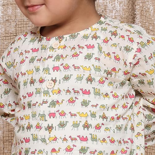 Image of AJ DEZINES Kids Ethnic Wear Pure Cotton Dhoti Kurta Set For Boys