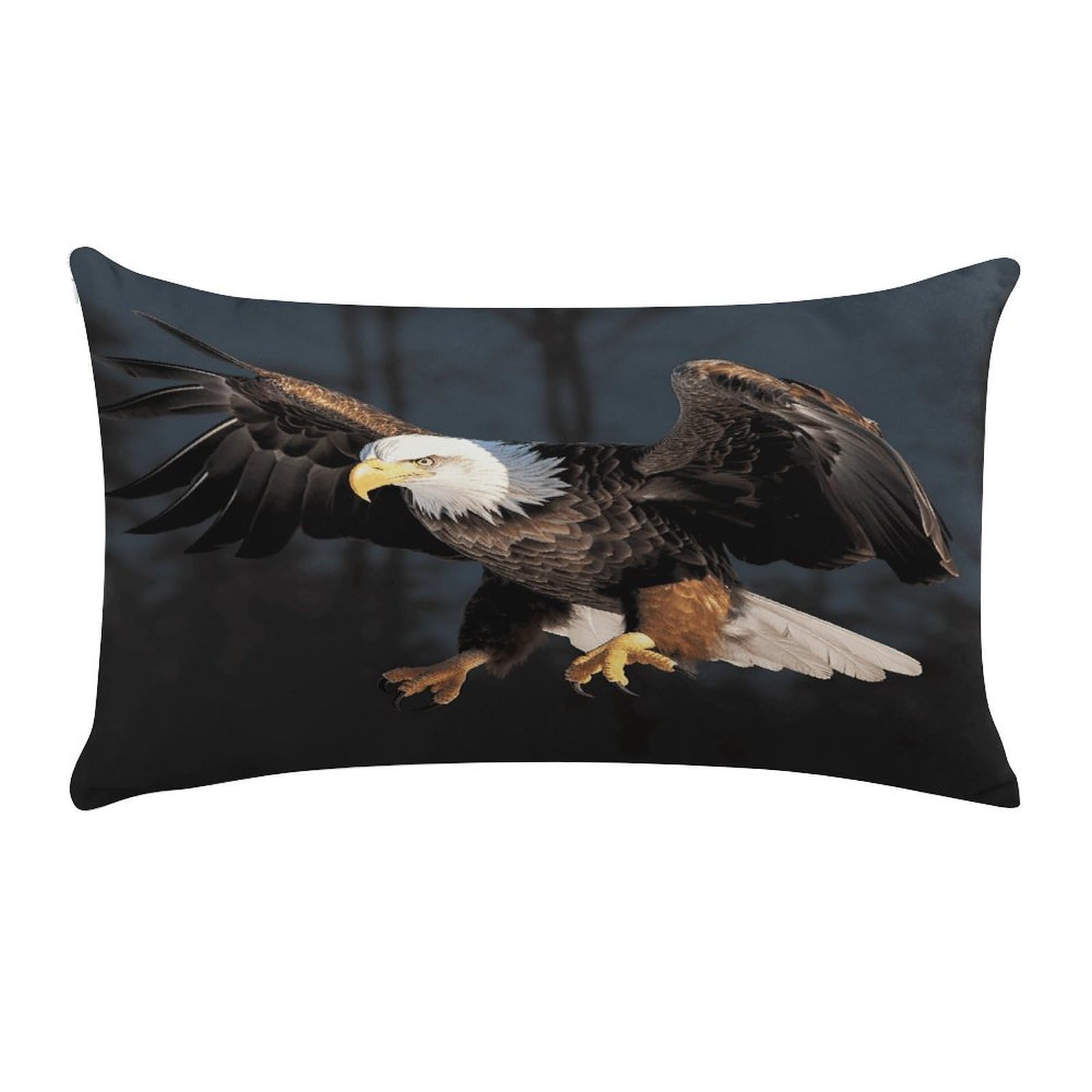 VstaDank 3D Bald Eagle Throw Pillow Covers Rectangular Cushion Case Short Plush Pillowcase with Zipper Luxury Cozy Lumbar Pillows Shells Decorative Pillow Shams 12 X 20 Inch