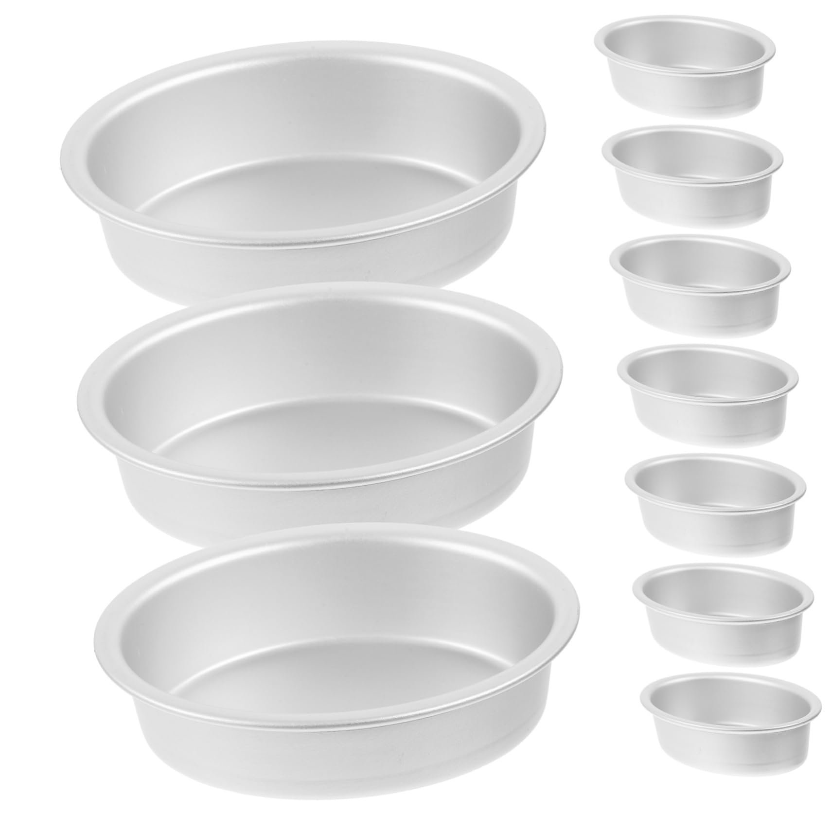 Hemoton Moldes redondos para tartas, 10 unidades, forma ovalada, molde para queso, molde de pan, molde de acero inoxidable, mini moldes para tartas