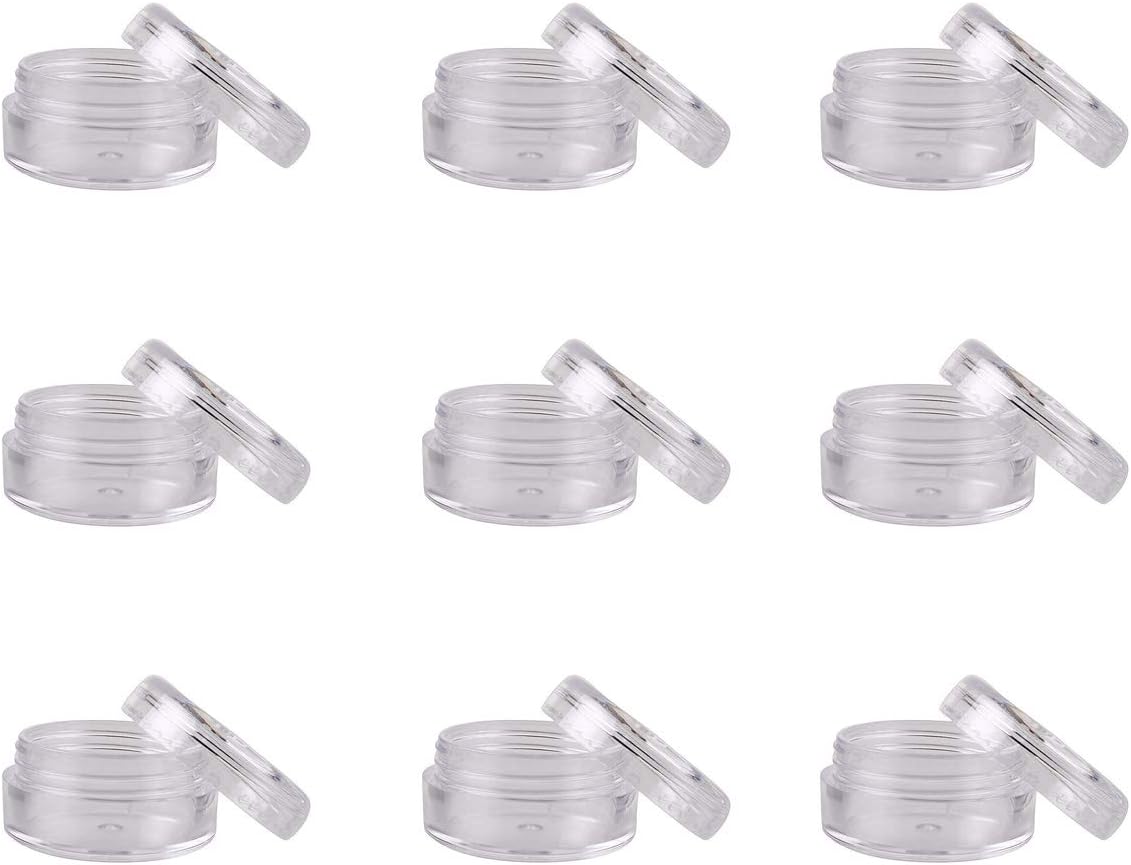 Wowlife 25/30/50/100 Pcs Clear Empty Plastic Cosmetic Containers 3 Gram Size Pot Jars Eyshadow Container Lot (100 Pcs)