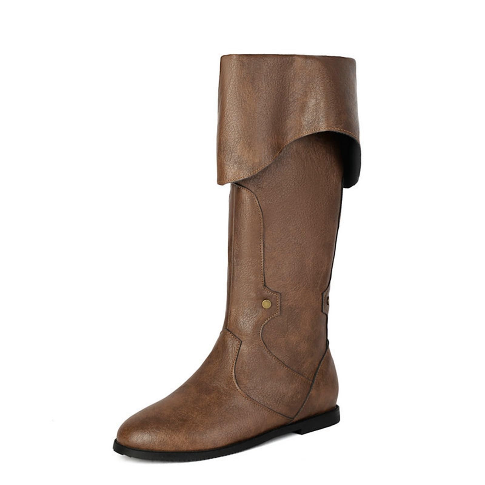 Botas por Encima de la Rodilla Botas Unisex de Media caña con Suela Plana, Botines sin Cordones y Montar clásicas e Informales.