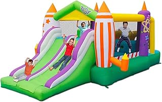 Inflatable Bounce House Decorsure Inflatable Trampoline Bounce House Dual Slide Bounce Castle Inflated Bouncing Castle Jumper Multifunction Playgound