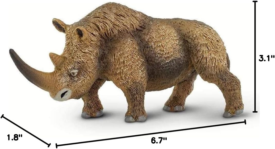 Safari Ltd. Woolly Rhinoceros Figurine - Detailed 6.75" Plastic Model Figure - Fun Educational Prehistoric Play Toy for Boys, Girls & Kids Ages 3+