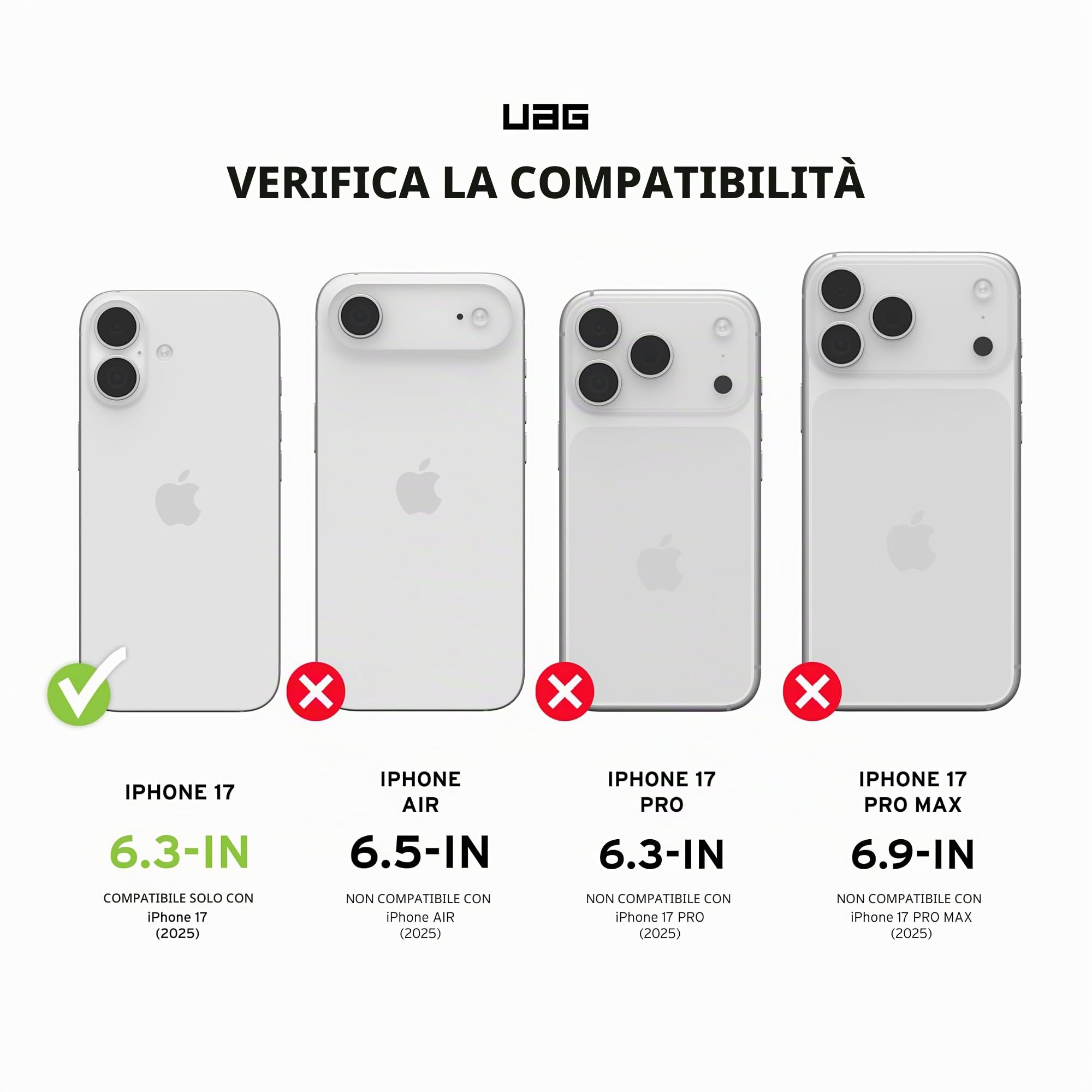 Urban Armor Gear Plasma XTE Custodia iPhone 17 | Perfetta aderenza | Resistenza alle cadute di 6 m | Modulo magnetico con supporto | Bordo rialzato