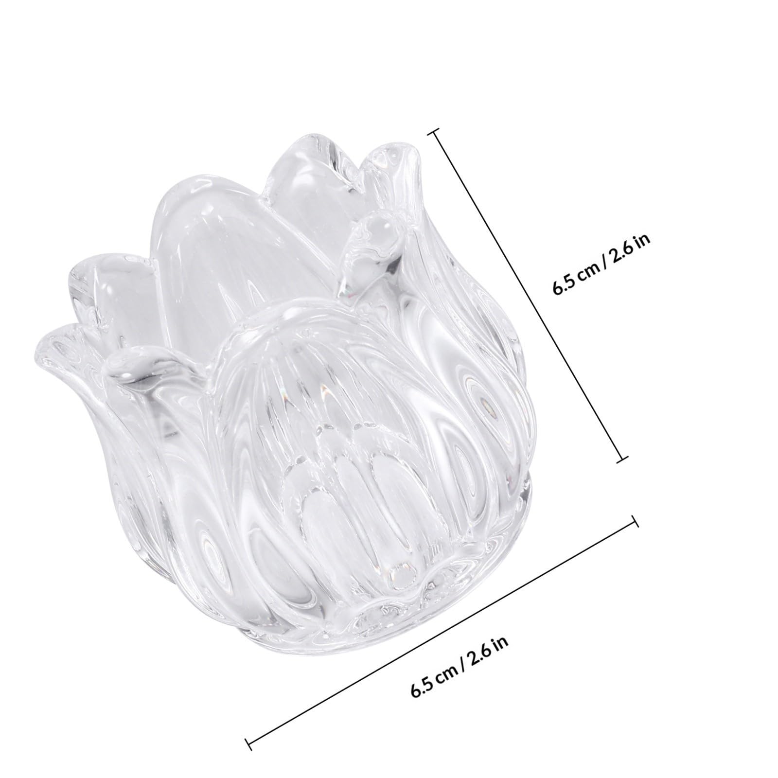 Portavelas de Cristal Transparente Pack de 6 Unidades Forma de Flor para Ambiente Romántico en Cenas y Fiestas para Ambiente Elegante