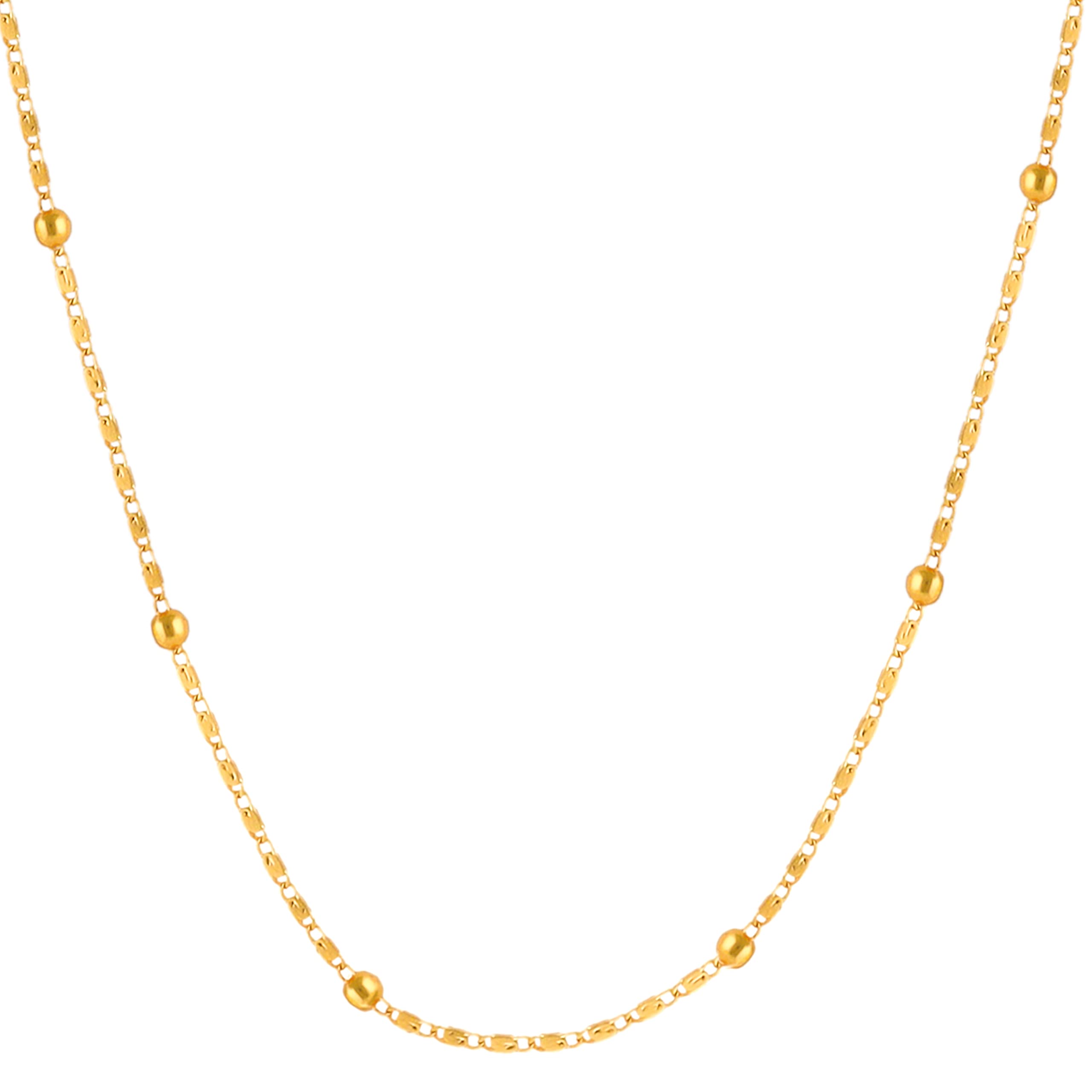 Fashion FrillElegant Golden Chain Thin Light Weighted Gold Plated Gold Chain For Men Boys Women 28 Inches