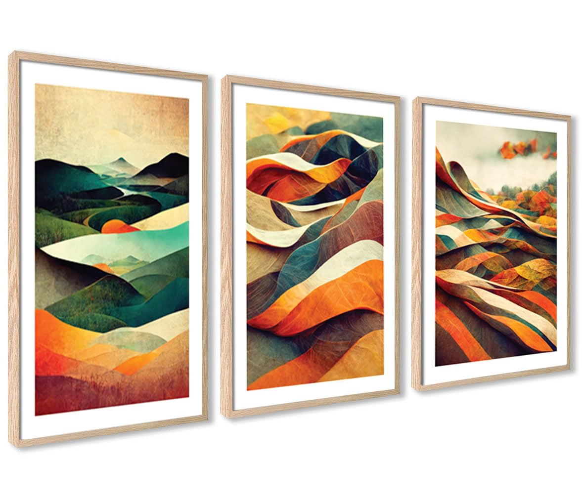 ag.art deco Pack of 3 Wall Art 21x30cm Wooden Frame Wall Decor — image 1