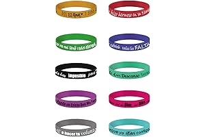 Spanish Bible Verse Rubber Wristbands | Silicone Bracelets with Inspirational Quotes | Christian Wristbands