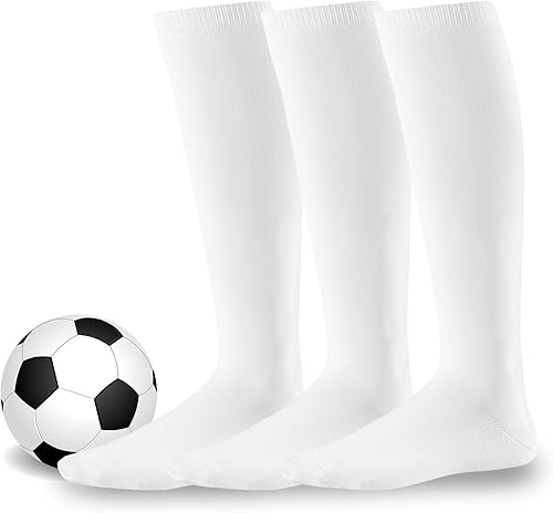 Soccer Socks Athletic Sports Socks Softball Baseball Cushioned Knee High Tube Socks Kids Teens Women Men Unisex
