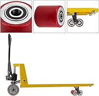 Vista 2 de Lyplus Juego de ruedas de carga para gato de palé/camión (2 piezas) de 3 x 3.75 pulgadas con rodamientos ID de 0.787 in Poly Tread Red - Un par